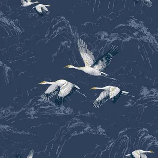 Xora Vliestapete, Dunkelblau, Kunststoff, Papier, Vogel, 52x1000 cm, Fsc, Made in Europe, Tapeten & Wandverkleidungen, Vliestapeten