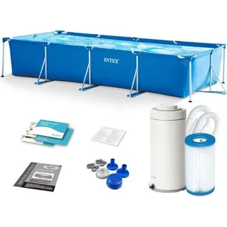 Famanu Aufstellpool Rechteckig mit Rahmen - 4,5m x 2,2m