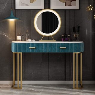 CGF- High Stool Marmor-Waschtisch-Set, samtige dekorative Oberfläche mit einstellbarem Helligkeitsspiegel, Silent Rail Drawer , Schminktisch-Waschtisch-Make-up-Tisch (Pink, Grau, Blau)