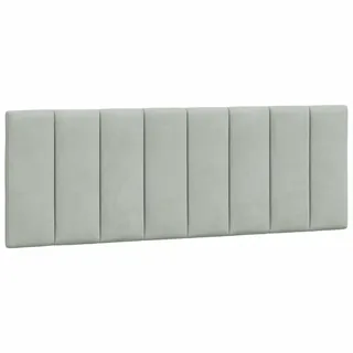 vidaXL Kopfteil-Kissen "Hanko" Hellgrau 120 cm Samt