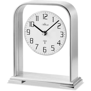 Atlanta Funk-Tischuhr Glas Metall Gehäuse Analog Silber - 3119/19
