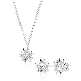 Elli Damen, Echtschmuck Schmuckset Oktoberfest Edelweiss in 925 Silber