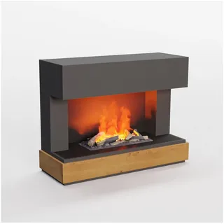 GLOW FIRE Elektrokamin Fontane Wasserdampf Kamin, Elektrischer Kamin, Wasserdampfkamin mit 3D Feuer und Knisterfunktion grau