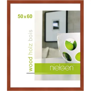 nielsen Bilderrahmen, 50 x 60 cm, Holz, Kirsche, Posterrahmen zum Aufhängen im Hoch- & Querformat, Echtglas, Essential