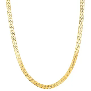 Hey Happiness Panzerkette Cuban Link Chain, 18K Roségold Vergoldet, Damen Cuban-Kette, Wasserfester Statement Schmuck goldfarben