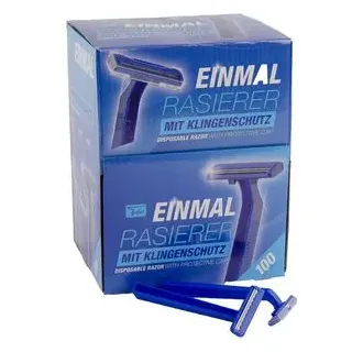 Teqler Nassrasierer T370650 Einmalrasierer, Einwegrasierer, 2-fach Klinge, 100 Stück