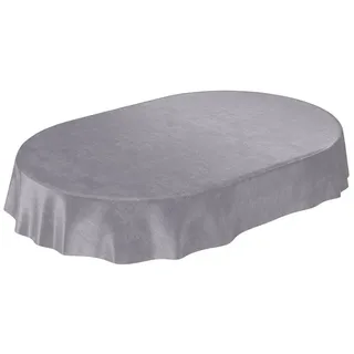 ANRO Tischdecke Wachstuchtischdecke Oval 220 x 140 cm Grau