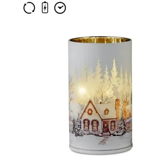 Formano LED Dekolicht Winterdorf drehend H: 15cm mit Timer weiß
