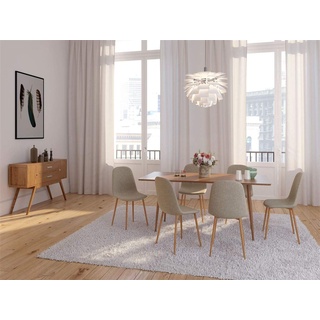 Zons Esszimmerstühle, skandinavisch, Taupe, 45 x 55 x 85 cm, 4 Stück