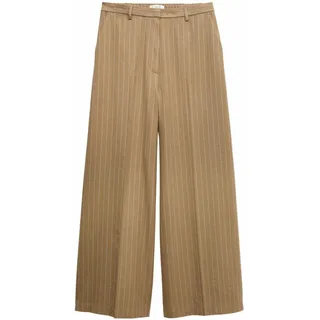 Marks & Spencer Palazzo-Flanellhose Mit Nadelstreifen Damen Kamel-Mix UK 12 (EU 40) - 40