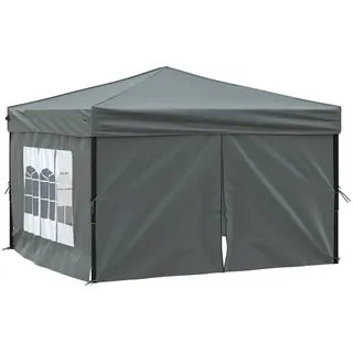 vidaXL Partyzelt Faltbar mit Seitenwänden Anthrazit 3x3 m