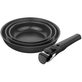 Zwilling Unlock Fry Pan Set-4 Pieces Topfset - Black / Silver - One Size
