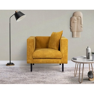 Guido Maria Kretschmer Home&Living Sessel Lillibeth, Zierkissen als Wendekissen 45x45 cm, in Samtoptik oder Cord gelb