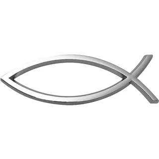 Fasizi Silbernes Jesus-Fisch-Auto-Emblem, Acryl, 3D-Fischform, Autoaufkleber für die Karosserie und das Heck des Fahrzeugs