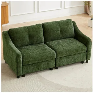 Jiexi Wohnlandschaft Ecksofa Mit Schlaffunktion Kordsofa, L oder U Form Couch grün