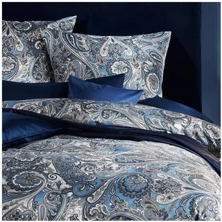 Traumschlaf Heerlen Ornamental Baumwolle Blau 155 x 200 cm + 80 x 80 cm
