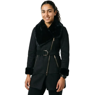 Salsa Jeans Shearling Mantel - Black - 2XL