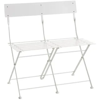 Gartenbank Arno von Brafab aus Aluminium, klassisches Design, klappbar, weiß