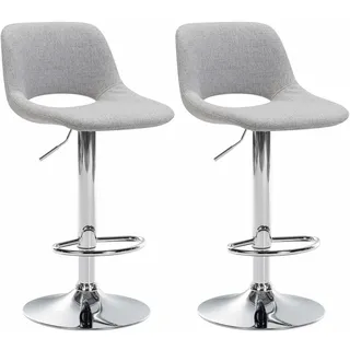 CLP Barhocker Camden 2er Set höhenverstellbar drehbar 40 x 40 x 80 cm Hellgrau