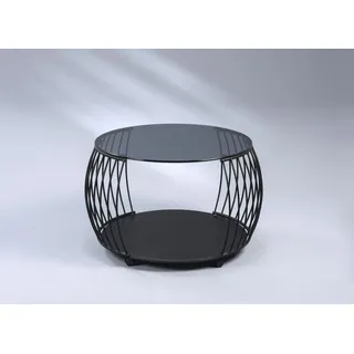 M2 Kollektion Couchtisch Shanghai Schwarz Glas Ø 60 cm