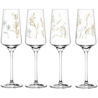 Ritzenhoff Sektglas »Dekomiro Ritzenhoff 4er 2020 Prosecco Proseccoglas von Marvin Benzoni mit Glasreinigungstuch«, Kristallglas