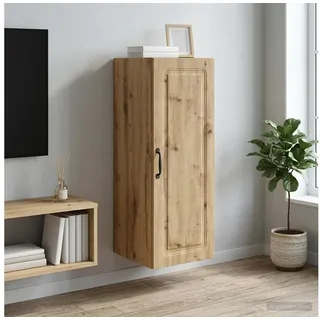 furnicato Hängeschrank Wandschrank 33 x 34,5 x 90 cm Artisan-eiche (1-St) Verstellbare Regalböden Wandregal mit Tür für dein Büro braun 34.5 cm x 90 cm x 33 cm