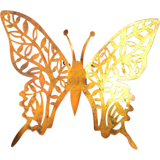 Wanddekoobjekt PAJOMA "Wanddekoration", gold, B:58cm H:50cm T:5cm, Metall, Wanddekoobjekte, Großer Schmetterling in gold