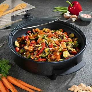 GOURMETmaxx Pizza-Pfanne elektrisch 1500W schwarz
