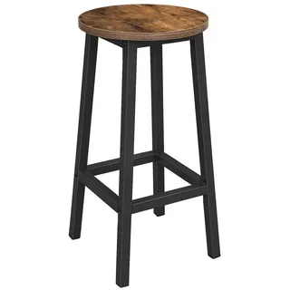 Begryf Barhocker Holz, Stehhocker, Küchenhocker mit Metallgestell, rustikale Holzoptik, Stabiler Holzhocker für Küche Bar Theke, Industrial Design, moderner Hocker platzsparend & pflegeleicht