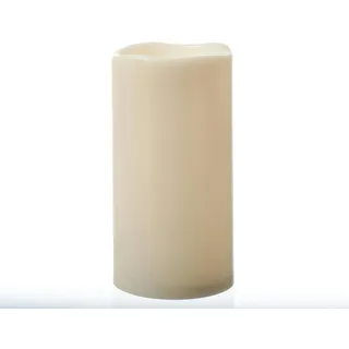 MARELIDA XXL LED Kerze für Außen flackernd H: 25cm D: 12,5cm creme