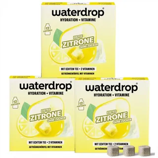 waterdrop® Eistee Zitrone Trio Getränkewürfel mit Vitaminen 36 Pc