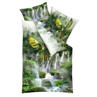 Kaeppel Bettwäsche 135x200cm versch. Motive Äffchen Urwald Wolf Tropical Federn, Satin, 2 teilig, hochwertiger Digitaldruck mit einem eindrucksvollen Motiv