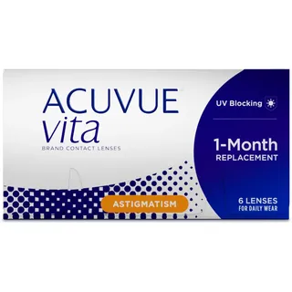 Acuvue Vita for Astigmatism 6 St. / 8.60 BC / 14.50 DIA / -1.25 DPT / -1.25 CYL / 10° AX