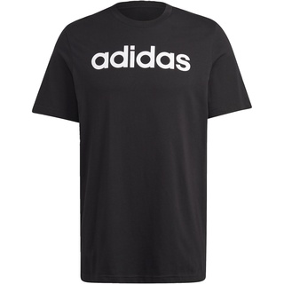 adidas Herren Essentials Single Jersey Linear Embroidered Logo Langarm T-Shirt, Schwarz, S EU