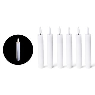 Novaliv, LED Kerzen, Weiße LED Stabkerze mit Timerfunktion 6er Set - Stabkerze LED bewegliche Flamme Timer - 12,5cm Höhe (6 x)