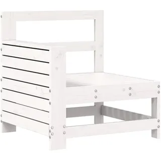 vidaXL Gartensofa mit Armlehne weiß