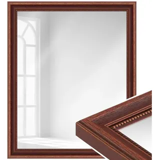 WANDStyle Wandspiegel H390, Landhaus Spiegel Braun 46x66 cm, Wandspiegel, Ganzkörperspiegel Groß braun 66 cm x 46 cm