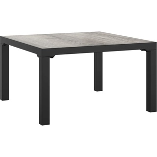 vidaXL Garten Couchtisch, Tisch für den Außenbereich, Gartentisch mit Stahlgestell, Terrassentisch Gartenmöbel Teetisch, Grau DPC Stahl