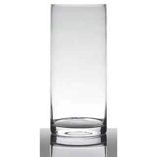 INNA-Glas Dekovase Glasvase Zylinder Sansa Earth, klar, 35cm, Ø15cm weiß