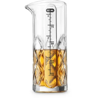 Final Touch Yarai Double Jigger Glass Cocktail Mixing Jug Heavy Duty Messbecher Thick Walled Glass - 3.4oz / 100ml
