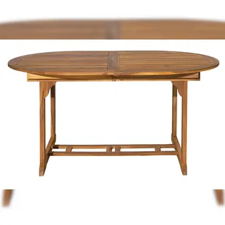 Möbilia Gartentisch oval 150 x 100 x 75 cm Akazie natur