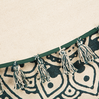 Teppich beige/grün Baumwolle ø 120 cm Mandala-Muster IRICE