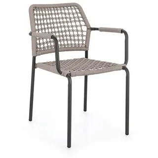 Bizzotto Gartenstuhl Rajada aus Aluminium, Taupe / Anthrazit, Stapelbar bunt