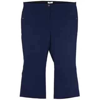 Sheego Bengalin 7/8 Stretch Hose Bootcut Damen Sommerhose, Farbe:Marine (Navy), Damengrößen:56, Hosenlänge:L25