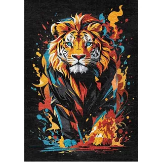 Bamyum Lions Kinderteppich Ø 160 cm Bunt