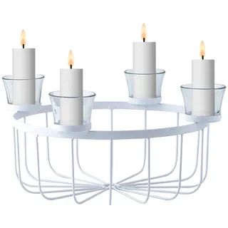 Moderne Deko Adventskranz Kerzenständer Weihnachtsdeko Usha Weiß