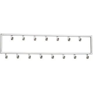 FINEBUY Wandgarderobe FB30244 (Metall Silber 80x20x4 cm Hakenleiste Modern), Garderobe Wand Stahl, Flurgarderobe Modern silberfarben 80 cm x 20 cm x 4 cm