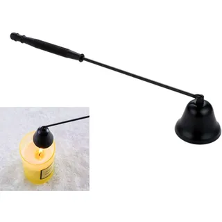MUXSAM 1pc Glockenförmige Kerzenabdeckung aus Edelstahl Kerzenmaske Kerzenlöscher mit langem Griff Kerzenzubehör,Schwarz