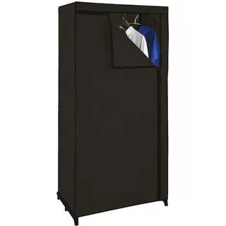 Spetebo Stoffschrank 150 cm inkl. Kleiderstange - Farbe wählbar | Kleiderschrank Faltschrank Stoffkleiderschrank (schwarz)