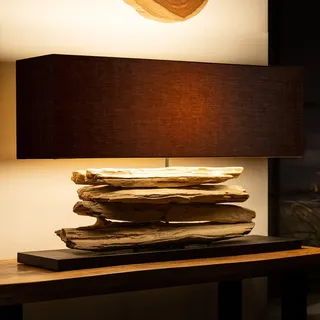 Große Design Lampe RIVERINE schwarz Treibholz Leuchte Handarbeit Stehlampe